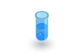 Laboratory chemical beaker isometric flat icon. 3d vector