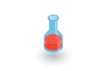 Laboratory chemical beaker isometric flat icon. 3d vector