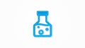 laboratory chemical beaker realistic icon. 3d line vector illustration. Top view