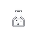 Laboratory chemical beaker thin line icon. Linear vector symbol