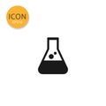 Laboratory chemical glass icon isolated flat style. Royalty Free Stock Photo