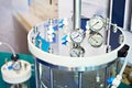 Laboratory chemical reactor with manometers Royalty Free Stock Photo