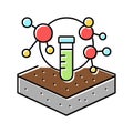 laboratory chemical soil testing color icon vector illustration Royalty Free Stock Photo