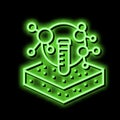 laboratory chemical soil testing neon glow icon illustration Royalty Free Stock Photo