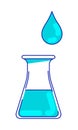 Laboratory conical flask semi flat color vector element