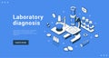 Laboratory diagnostic service landing page isometric vector illustration. Internet promo advertising