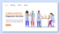 Laboratory diagnostic services landing page vector template