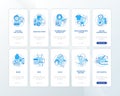 Laboratory diagnostics onboarding mobile app page screen with concepts set