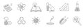 Laboratory doodle icon set. Hand drawn sketch line doodle style scientific education, chemistry laboratory, medicine