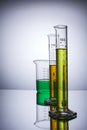 Laboratory equipment beakers test tubes Royalty Free Stock Photo