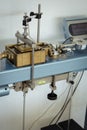 Laboratory equipment for geotechnical engineering performing a direct shear test