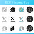 Laboratory equipment icons set