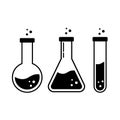 Laboratory equipment icons set. Vector illustration test tube symbol on white background Royalty Free Stock Photo