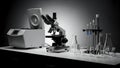 Microscope, Centrifuge, and Glassware Lab Research Equipment Royalty Free Stock Photo