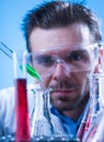 Laboratory equipment, Man in the lab experimenting Royalty Free Stock Photo