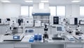 Laboratory Equipment Modern Research Lab Interior, Science Technology Royalty Free Stock Photo