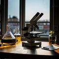 Laboratory equipment on the table. Royalty Free Stock Photo