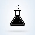 Laboratory experiment flask icon illustration. Chemistry test tube. Flat design style Royalty Free Stock Photo