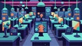 A laboratory filled with the hum of computers as algorithms crunch through massive data sets in search of patterns and