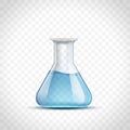 Laboratory flask with blue liquid or water Royalty Free Stock Photo