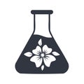 Laboratory Flask Containing Floral Illustration Research and Development Concept Royalty Free Stock Photo