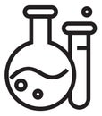 Laboratory flask icon. Science glassware with chemical liquid Royalty Free Stock Photo