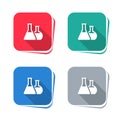 Laboratory flask icon on square button