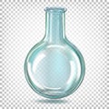 Laboratory flask round bottom glass.