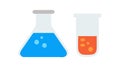 Laboratory Flasks Icon Vector Illustration in Flat Style, vector design Generative AI Royalty Free Stock Photo