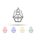 laboratory gas burner multi color style icon. Simple thin line, outline vector of sciense icons for ui and ux, website or mobile