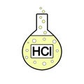 Laboratory glass with hydrochloric acid