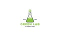 Laboratory glass with leaf natural logo icon vector illustration Royalty Free Stock Photo