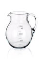 Laboratory glass pitcher isolated on white Royalty Free Stock Photo