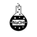 Laboratory glass with sodium hydroxide