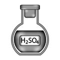 Laboratory glass with sulfuric asid sign icon. Royalty Free Stock Photo