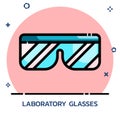 Laboratory glasses filled outline style