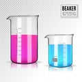 Laboratory glassware or beaker with varicolored liquid.