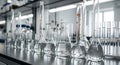 Laboratory Glassware Beakers, Flasks, Test Tubes in Science Lab Royalty Free Stock Photo