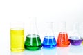 Laboratory glassware with chemical reagent