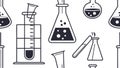 Laboratory Glassware and Chemistry Pattern, vector design Generative AI Royalty Free Stock Photo