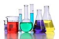 Laboratory Glassware With Liquids Royalty Free Stock Photo