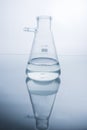 Laboratory glassware over white