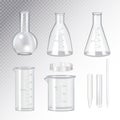 Laboratory Glassware Realistic Transparent