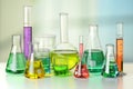 Laboratory Glassware on Table Royalty Free Stock Photo