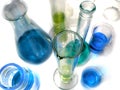 Laboratory glassware on white Royalty Free Stock Photo