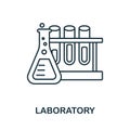 Laboratory icon. Line element from bioengineering collection. Linear Laboratory icon sign for web design, infographics Royalty Free Stock Photo