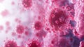 Laboratory Image of Contagious Virus in Pink Cells Displaying Advanced Molecular Biology and Pathology Research Royalty Free Stock Photo