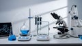 Laboratory Instruments and Microscope Setup for Scientific Analysis Royalty Free Stock Photo