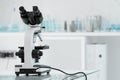 Laboratory lens of Microscope scientific research background