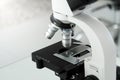 Laboratory lens of Microscope scientific research background